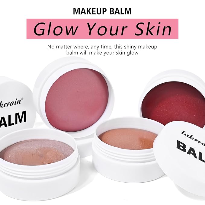 KYDA Miracle Glow Balm, Glow Tinted Blush Balm, Multiuse Face Balm for Cheek Lips Eyes, Hydrating Cream Blush, Blendable Lightweight, Shimmer Blusher, Earth Rose, 1.76 oz