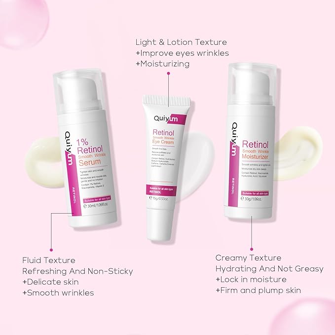 Retinol Skin Care Set, Dark Spot Remover for Face with Face Serum, Eye Cream, Moisturizer, Anti Aging Facial Skin Care Routine Kit, Wife Mom Women Gifts for Christmas Stocking Stuffers