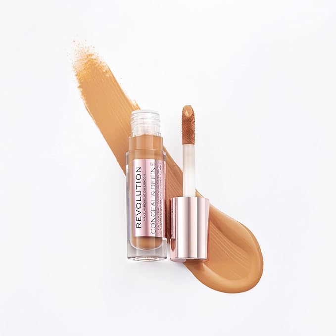 Makeup Revolution Conceal and Define Concealer, Full Coverage & Matte Finish, C11.5 for Medium/Tan Skin Tones, Vegan & Cruelty-Free, 0.7 Fl Oz