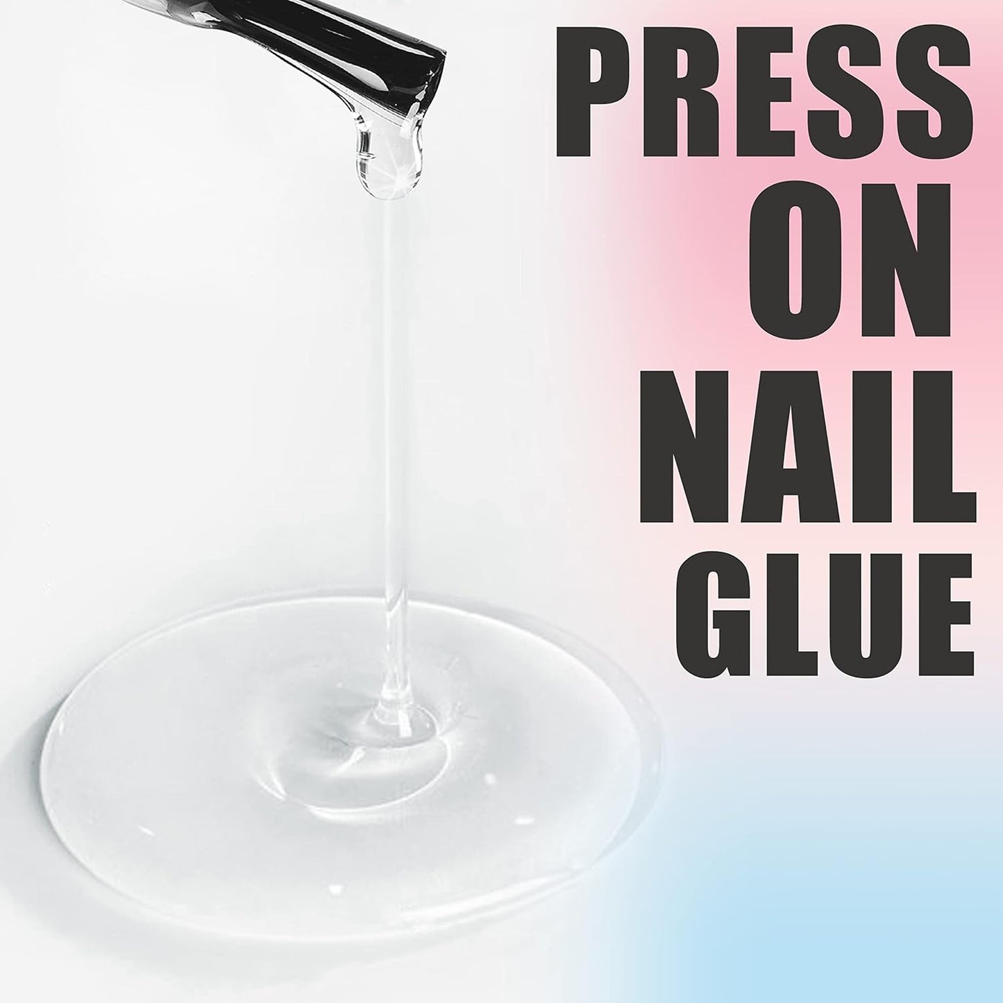 5-in-1 Nail Glue Gel: Clear Press-On Nail Adhesive, Base & Top Coat, Rhinestone Glue, and Nail Strengthener - UV Cure Required (2PCS)