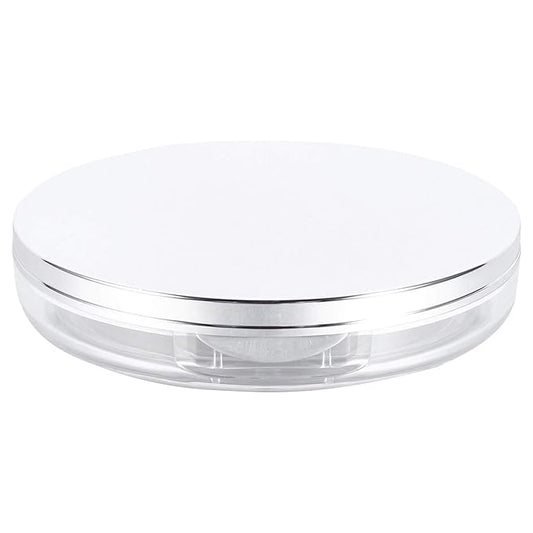Powder Container 2pcs Loose Powder Containers with Elasticated Net Sifter, Mirror and Puff 5g Loose Powder Compact Case Case for DIY Makeup and Travel (Sliver) Powder Puff