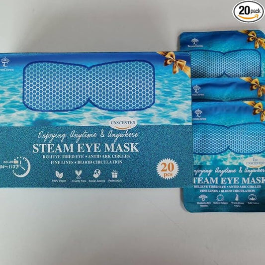 Steam Eye Mask for Travel Essentials,Sleep Mask Warm Compress for Eyes,Heated Eye Masks for Reduce Puffiness & Dark Circles & Restful Sleep,Self Care SPA Relaxation Gifts for Women Unscented 20 Packs