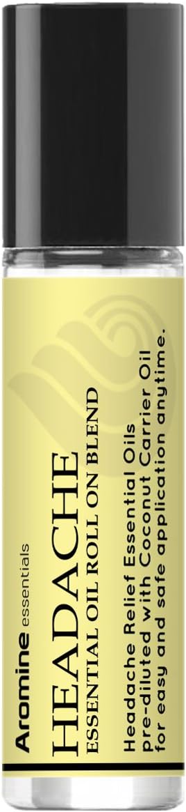 Headache Relief Essential Oil Roll On, Pre-Diluted 10ml (Pack of 2)