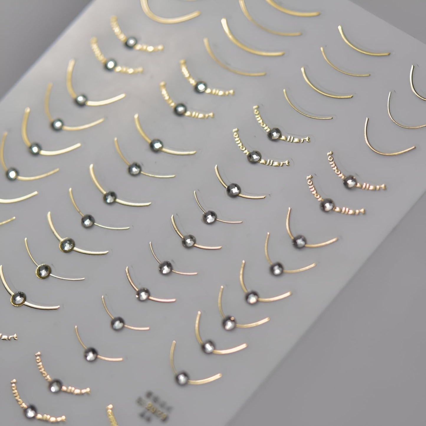 5D Embossed French Tip Nail Art Stickers Silver Gold Nail Stickers for Nail Art Self Adhesive Stripe Nail Decals with Rhinestone Design French Tip Nail Art Supplies for Women Girls