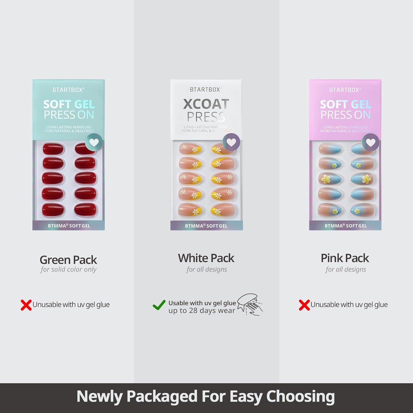 BTArtbox Almond Press On Nails Medium - Lamp-Curable Cat Eye Press On Nails with Glue for Women, Semi-Transparent Soft Gel Glue On Nails in 15 Sizes - 30 Stick On Nails Kit, Sunlit Shimmer