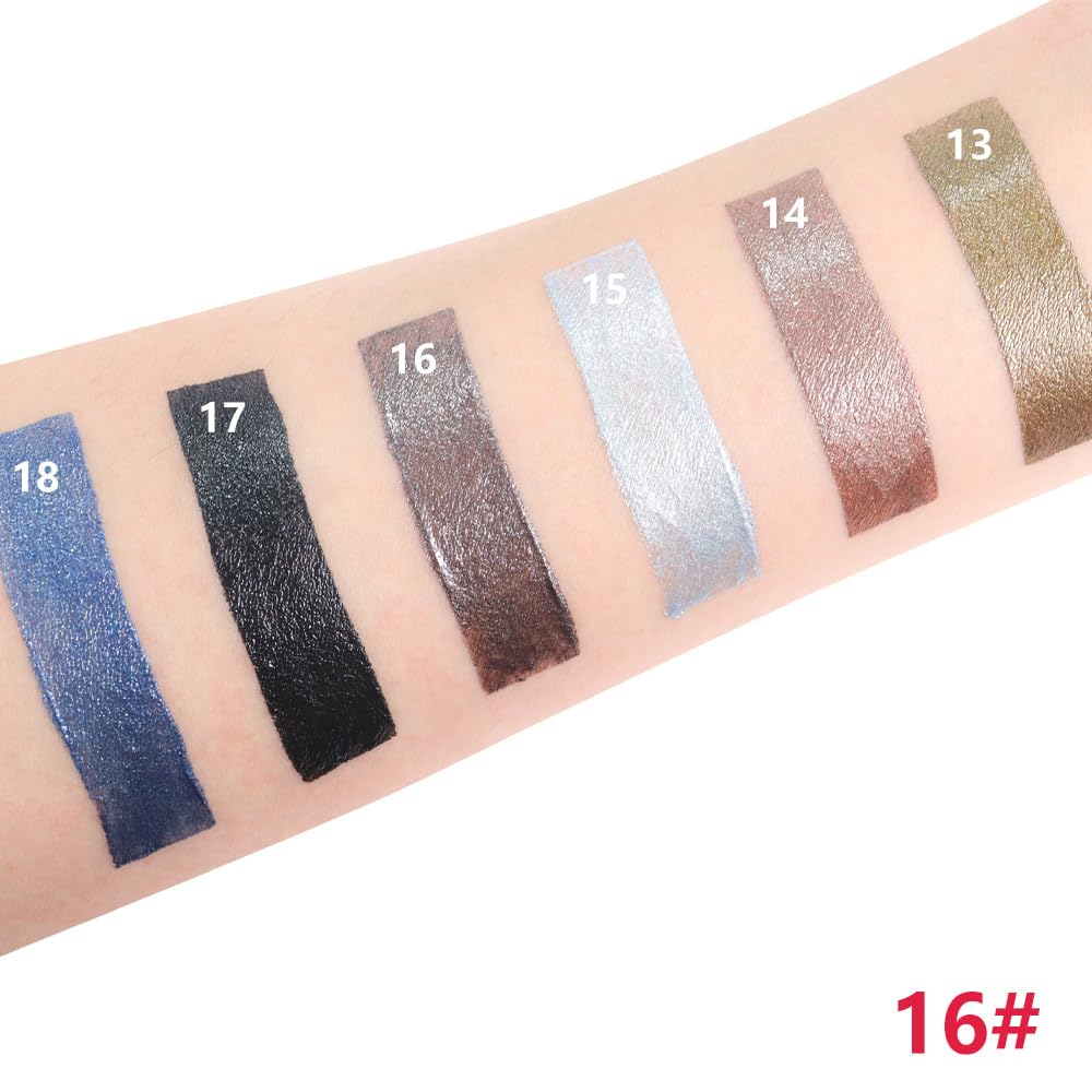 Dark Taupe Shimmer Cream Eye Shadow Stick Makeup for Women, Dark Taupe Shimmer Matte Eye Shadow Brightener Stick for Eyes, Waterproof Eyeshadow Pencil Applicator Blendable for Eye Highlight 16