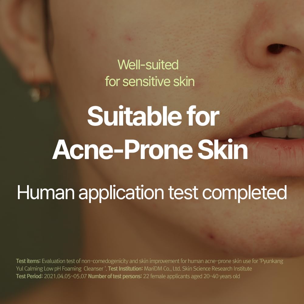 Pyunkang Yul PKY Calming Low pH Foaming Cleanser | Daily Face Wash & Makeup Remover with Tea Tree, Centella Asiatica, 5 Hyaluronic Acids that Removes Dead Skin Cells, Hydrates Skin - 150ml 5.07 Fl.Oz.