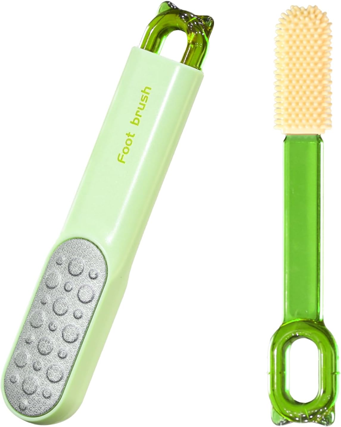 Double-Sided Stainless Steel Foot File & Callus Remover, Professional Pedicure Tool for Dry & Wet Feet, Hard Skin & Corn Remover with Threaded Design, Long-Lasting, Green (Ergonomic Grip)