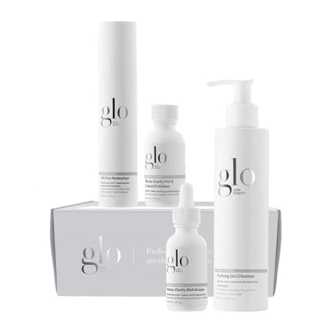 Glo Skin Beauty Clarify + Balance Elevated Essentials Set - Includes Full Size Purifying Gel Cleanser & Beta-Clarity BHA Drops