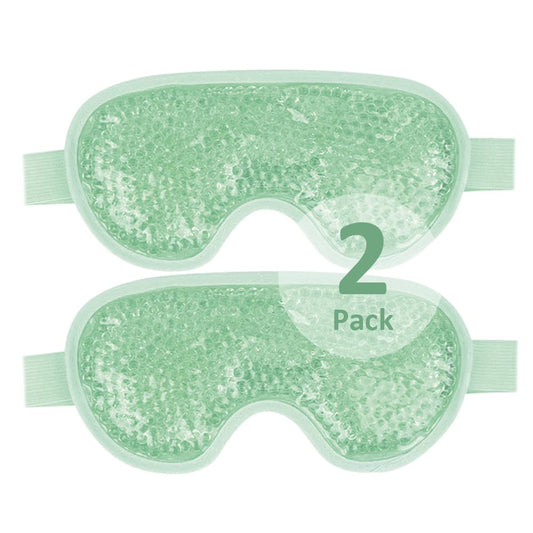 NEWGO 2 Pack Cooling Eye Mask Eye Ice Pack Cold Eye Mask for Puffy Eyes, Post Eye Surgery, Tired Eyes, Reusable Gel Eye Mask for Dark Circles, Migraines, Stress Relief, Itchy Eyes - Green