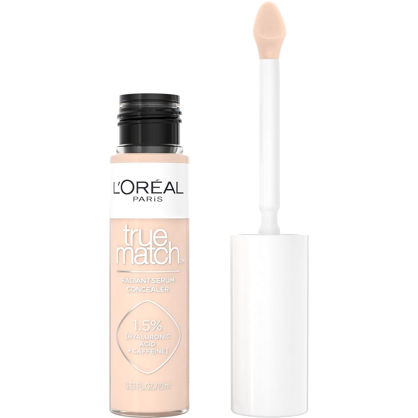 L’Oréal Paris True Match Radiant Serum Concealer, Brightening Under Eye Concealer Make Up with 1.5% Hyaluronic Acid and Caffeine, N2, 0.33 Oz