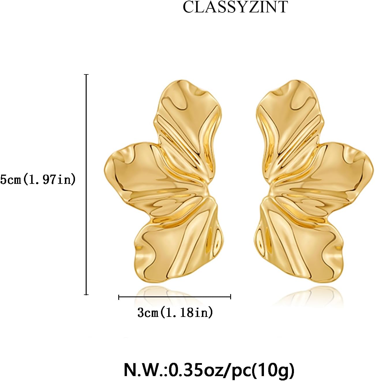 CLASSYZINT Gold/White/Red/Black Flower Stud Earrings For Women
