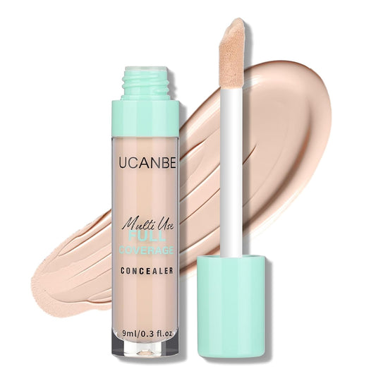 UCANBE Liquid Concealer Stick, Conceals, Covers, Highlights, Medium to Full Coverage Hydrating Color Corrector Face Makeup for Under Eye Dark Circles, Redness, Dullness, Fine Lines - Ivory-0.3 Fl.oz