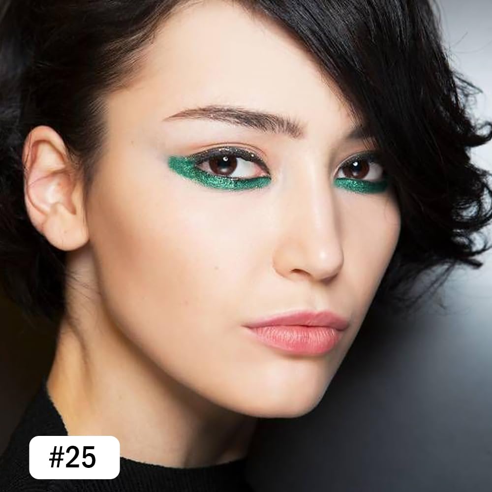 Kaely Gel Eyeliner Pencil for Women, Dark Pearl Green Eye Liner Waterproof Smudge Proof with Sharpener, Waterline Eye Makeup Liners, delineador de ojos contra el agua, Vegan & Cruelty-Free, 25