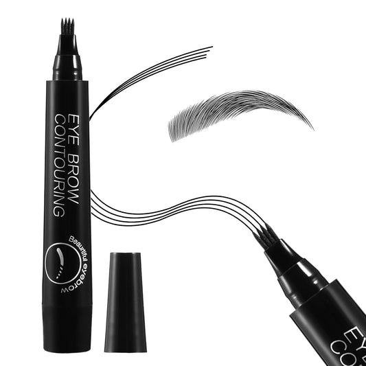 Eyebrow Pen Waterproof, Liquid Eyebrow Pencil with a Micro-Fork Tip Applicator Creates Natural Looking Brows Effortlessly, Black