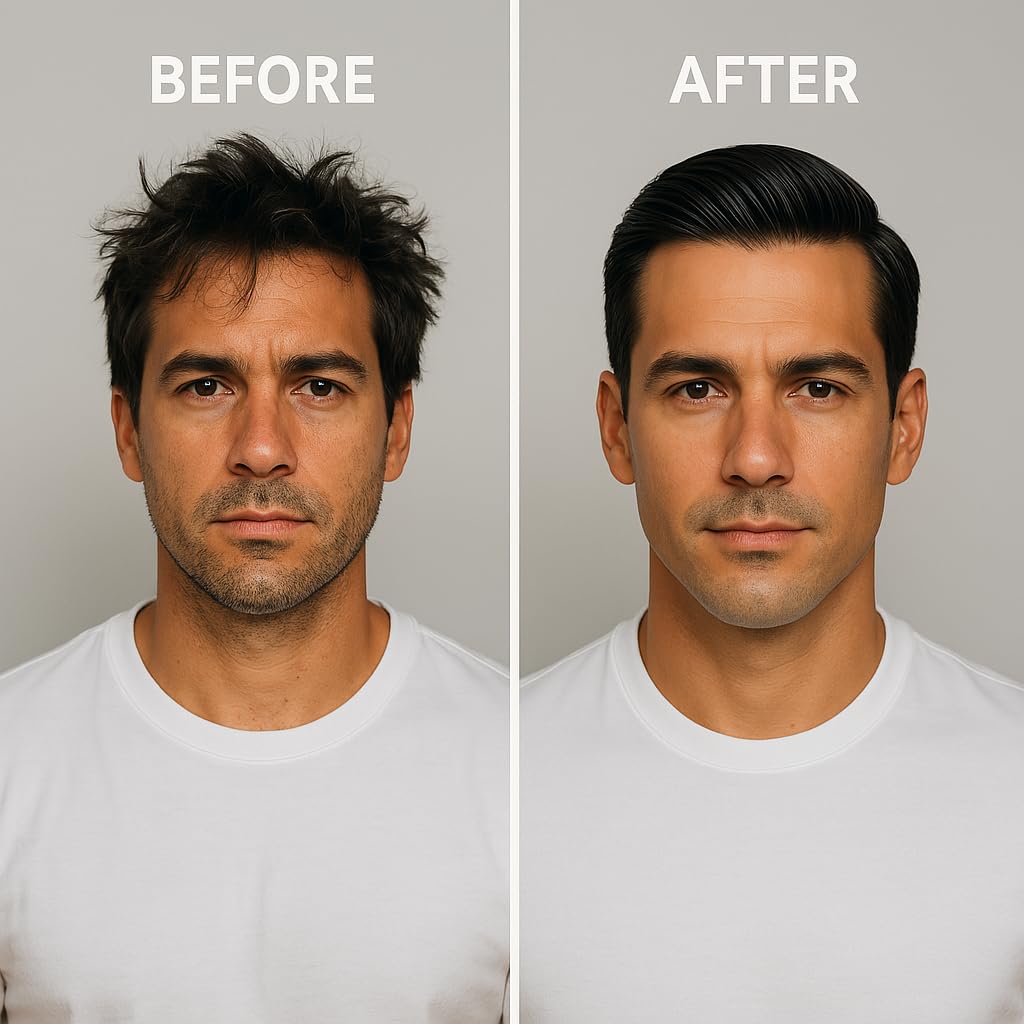 Men's Hair Gel - EWG Verified, Strong Hold, Matte Finish, Weightless Texture, Sandalwood Scent, Non-Toxic Clean Formula, Suitable for All Hair Types