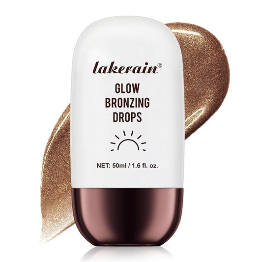 Bronzing Drops For Face, Liquid Bronzer Glow Drops, Face Body Shimmer Glow Illuminator, Nourishing Skincare Bronzer Shimmer Oil, Waterproof Moisturizing Body Highlighter(04 Rich Bronze Glow)