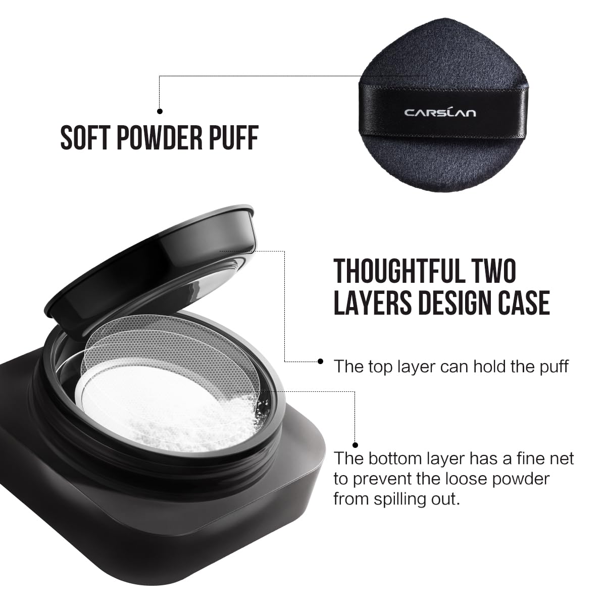 Soft Focus Loose Setting Powder, Waterproof, Matte, Oil Control, Shine Free, Talc-Free Face Powder Makeup, 24H Longwear Finishing Powder, 01 Translucent For Dry