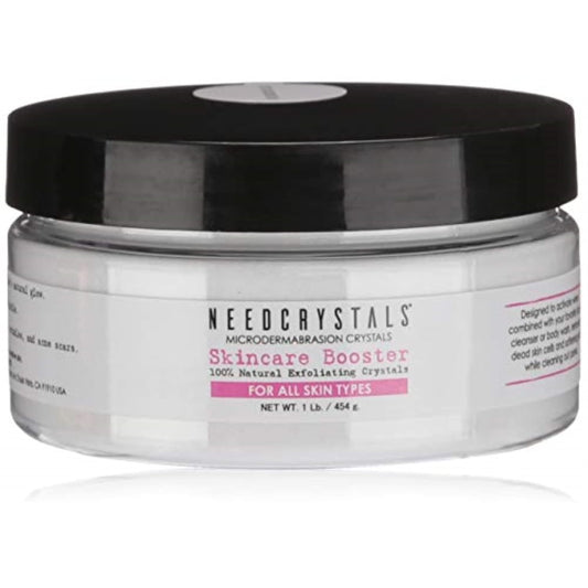 NeedCrystals Microdermabrasion Crystals, DIY Face Scrub. Natural Facial Exfoliator for Dull or Dry Skin Improves Scars, Blackheads, Pore Size, Wrinkles, Blemishes & Skin Texture. 1 lb