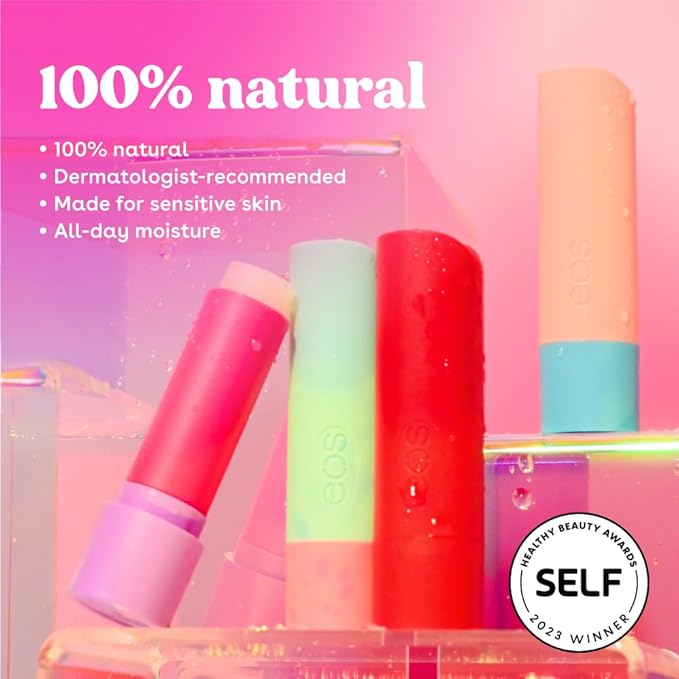 eos 100% Natural Lip Balm- Vanilla Mint, All-Day Moisture, Made for Sensitive Skin, Lip Care Products, 0.25 oz