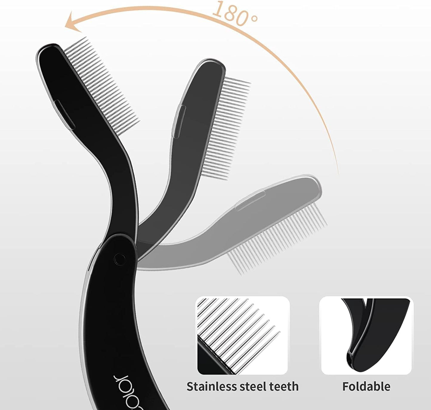 Docolor Foldable Eyelash Comb Separator Folding Lash Comb Eyebrow Mascara Applicator Eyelash Definer Arc Designed Cosmetic Brushes Tool