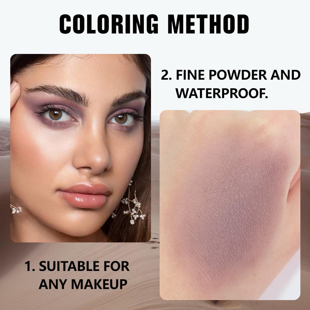 Taupe Matte Single Eyeshadow Makeup, Neutral Powde Eye Shadow for Older Women, Lavender Plum Mauve Matte Eyeshadow Palette Pigmented Waterproof Everyday Natural Eye Makeup, sombras para ojos 05