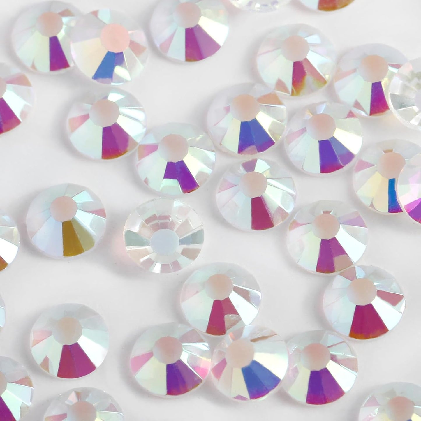 2000PCS SS20 Flatback Rhinestones | 12-Facet Diamond-Cut Glass Gems for Nail Art, Clothing, DIY Crafts |Glue-On Decoration Stones with Silver Backing(Transparent AB)