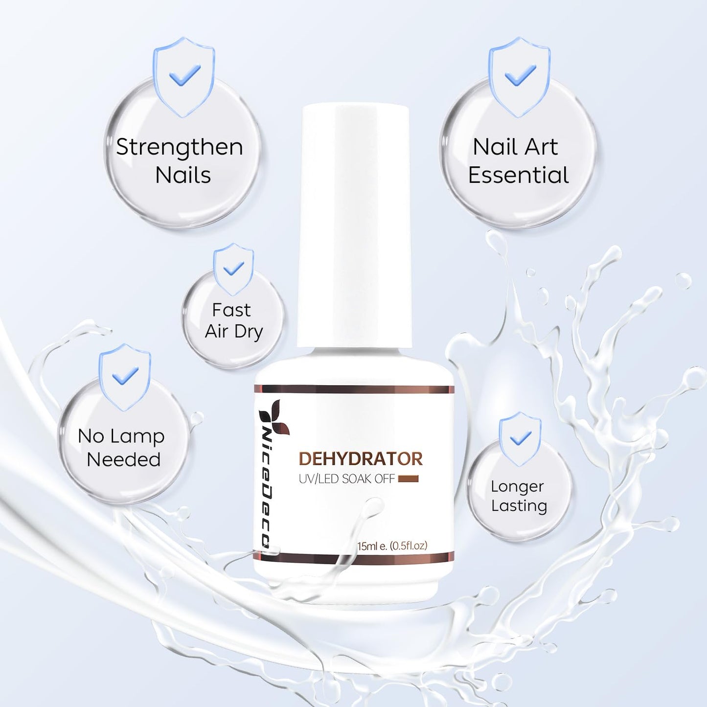 Hema Free Nail Dehydrator Cruelty Free Vegan Nail Prep Dehydrate Bonder, Fast Air Dry, No Lift Prep for Gel and Acrylic Powder, Foundation for Long-lasting Nail Polish