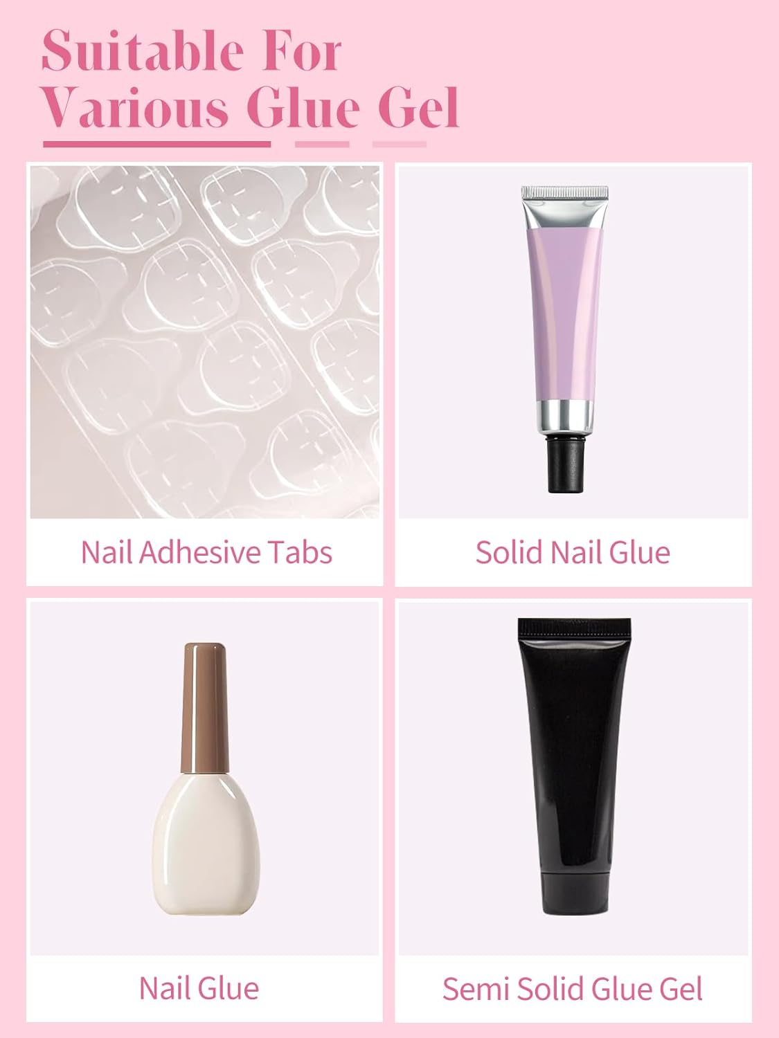 EBANKU 60ML Nail Glue Remover, Press On Nail Remover Quick Easy Removal, False Nails Adhesive Debonder with Cuticle Pusher, Non-Acetone Gentle Off for False Tips