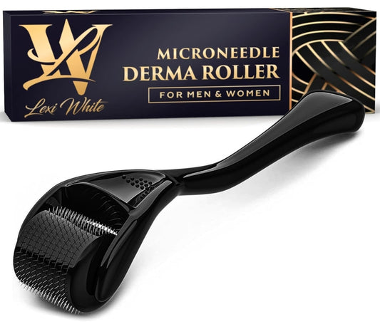 Derma Roller for Skin, Hair & Beard – Women and Men Titanium Microneedling Roller for Face & Scalp, Safe & Easy to Use 0.25mm