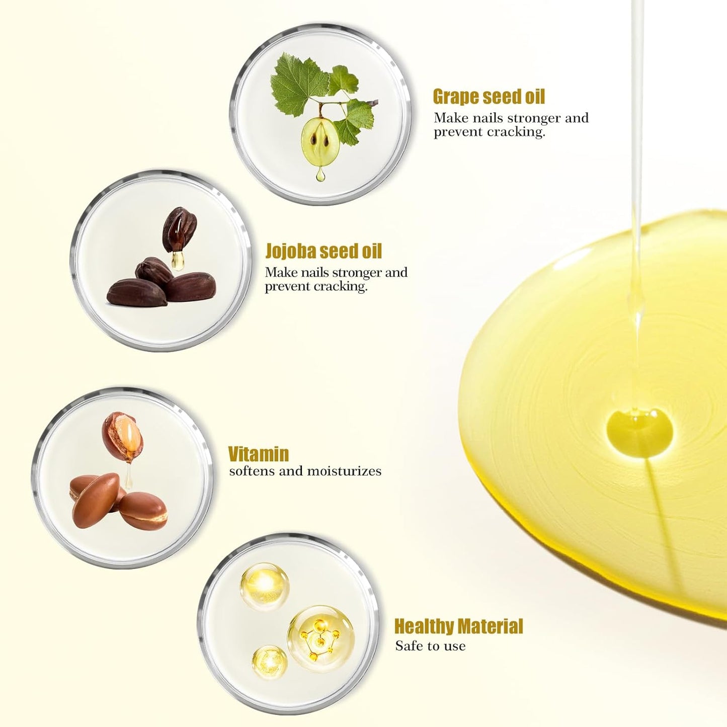 ADHERE Cuticle Oil for Nails Professional Nail Oil 8ML, Jojoba Nail Cuticle Oil Contains Vitamins with Soft Brush, for Nourishing, Hydrating, Dry Rough Nail Care Repair Essential Nail Care (Berries)