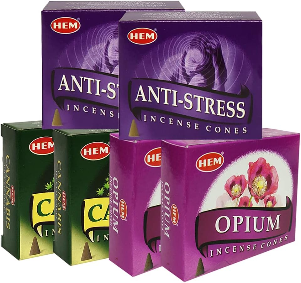 Opium Cannabis Anti Incense Cones & Holder Bundle Variety Pack from Hem Trumiri Insense Insence