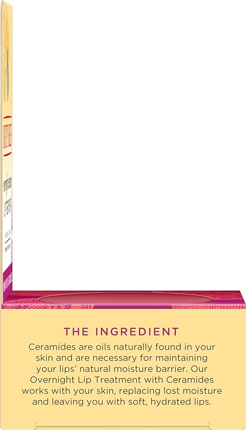 Burt's Bees Overnight Lip Sleeping Mask, 0.25 oz - Moisturizing, Hydrating, Exfoliating, Reduces Fine Lines, Ceramide Infused, Passionfruit Scent