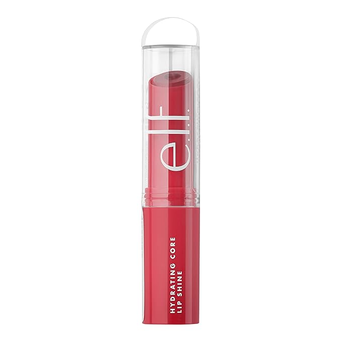 e.l.f. Hydrating Core Lip Shine, Conditioning & Nourishing Lip Balm, Sheer Color Tinted Lip Moisturizer, Lovely, 0.09 Oz