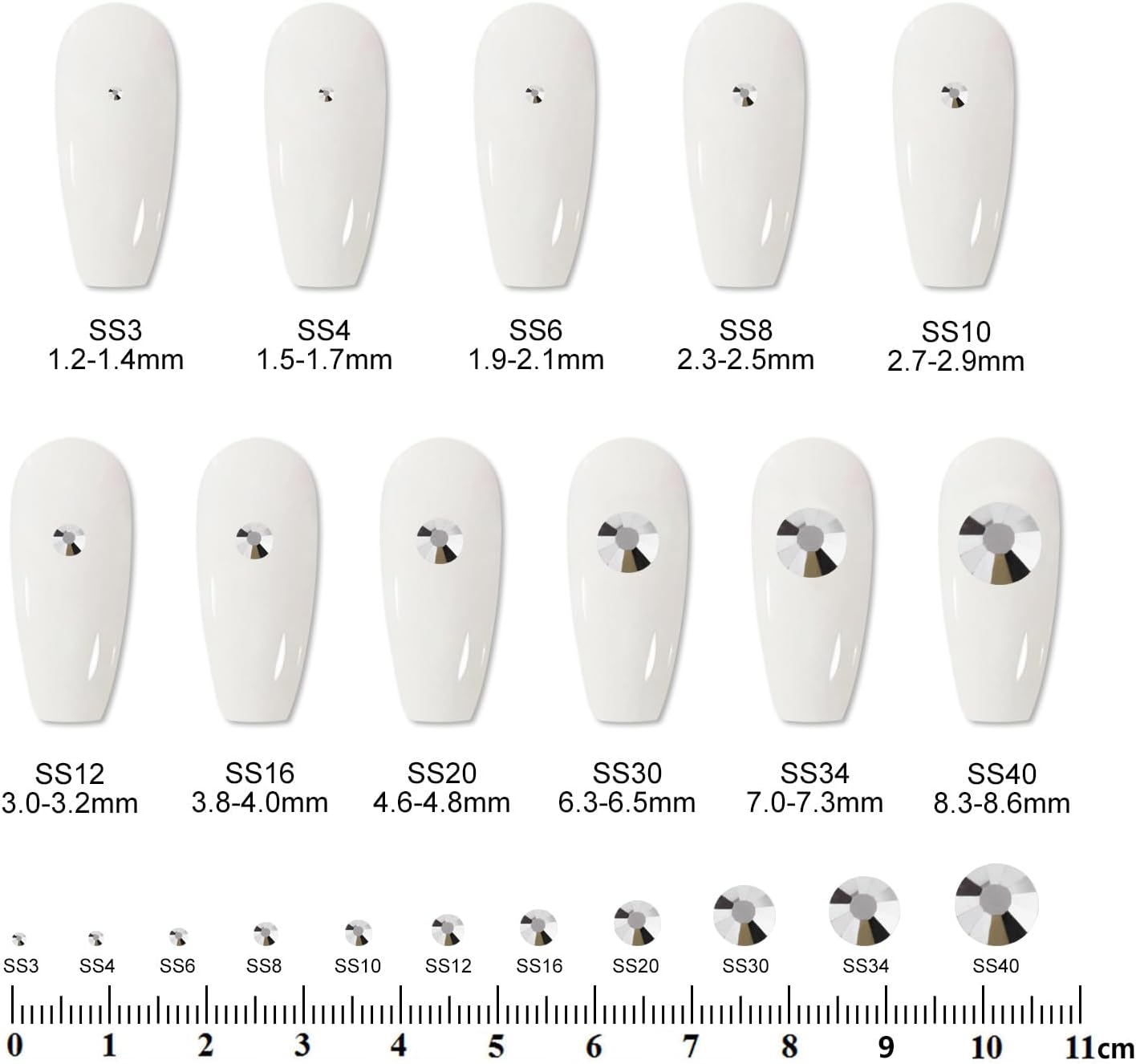 5000 PCS SS6 Flatback Rhinestones,12-Facet Diamond-Cut Glass Gems for Nail Art,Clothing,DIY Crafts,Glue-On Decoration Stones with Silver Backing,Silver Hematite