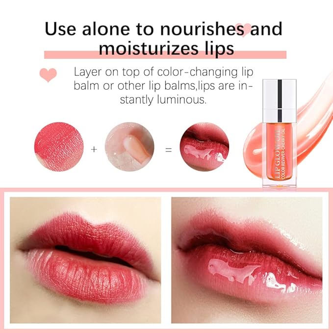 Fruit-Flavored No-Sticky Lip Gloss Balm for Hydrating and Nourishing Dry Lips