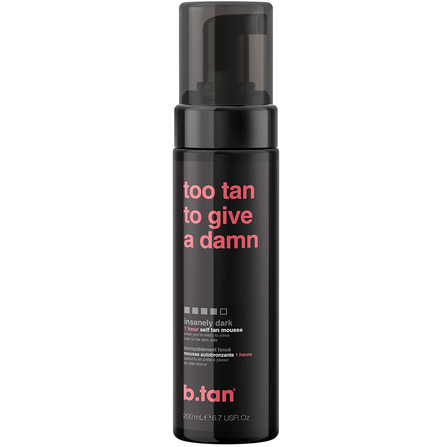 b.tan Ultra Dark Self Tanner Mousse | Too Tan - Best, 1 Hour Express Sunless Tanning Foam, Gold Bronzing Glow, No Fake Tan Smell, Face & Body, Vegan, Cruelty & Paraben Free, 6.7 Fl Oz
