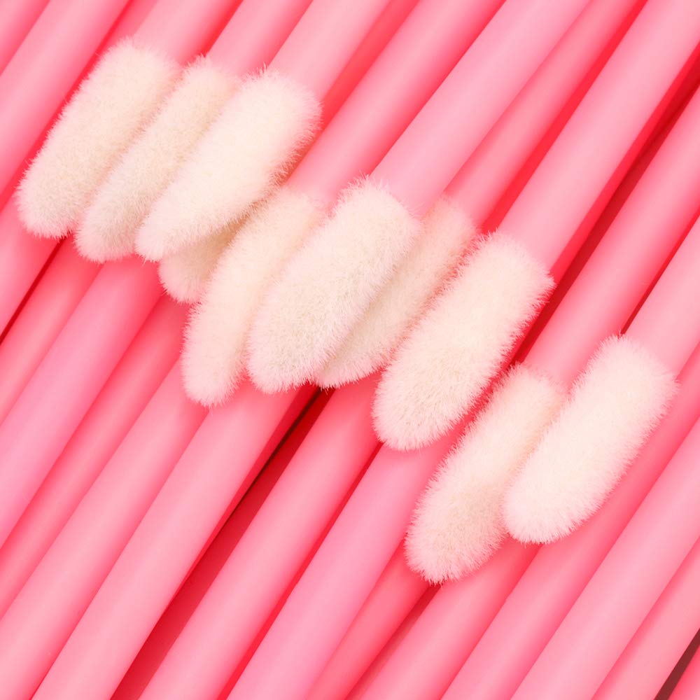 G2PLUS 200PCS Lip Gloss Applicators, Disposable Lip Brushes, Lipstick Gloss Wands Applicator Perfect Makeup Tool Kits (Pink)