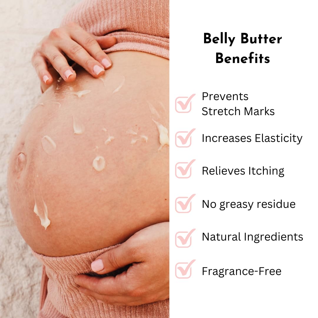Organic Belly Butter for Pregnancy Stretch Mark Prevention and Treatment by Irene Organics - Award Winning Anti Stretch Mark Tummy Balm For Pregnancy and Postpartum 4oz - Hydrating Bump Cream