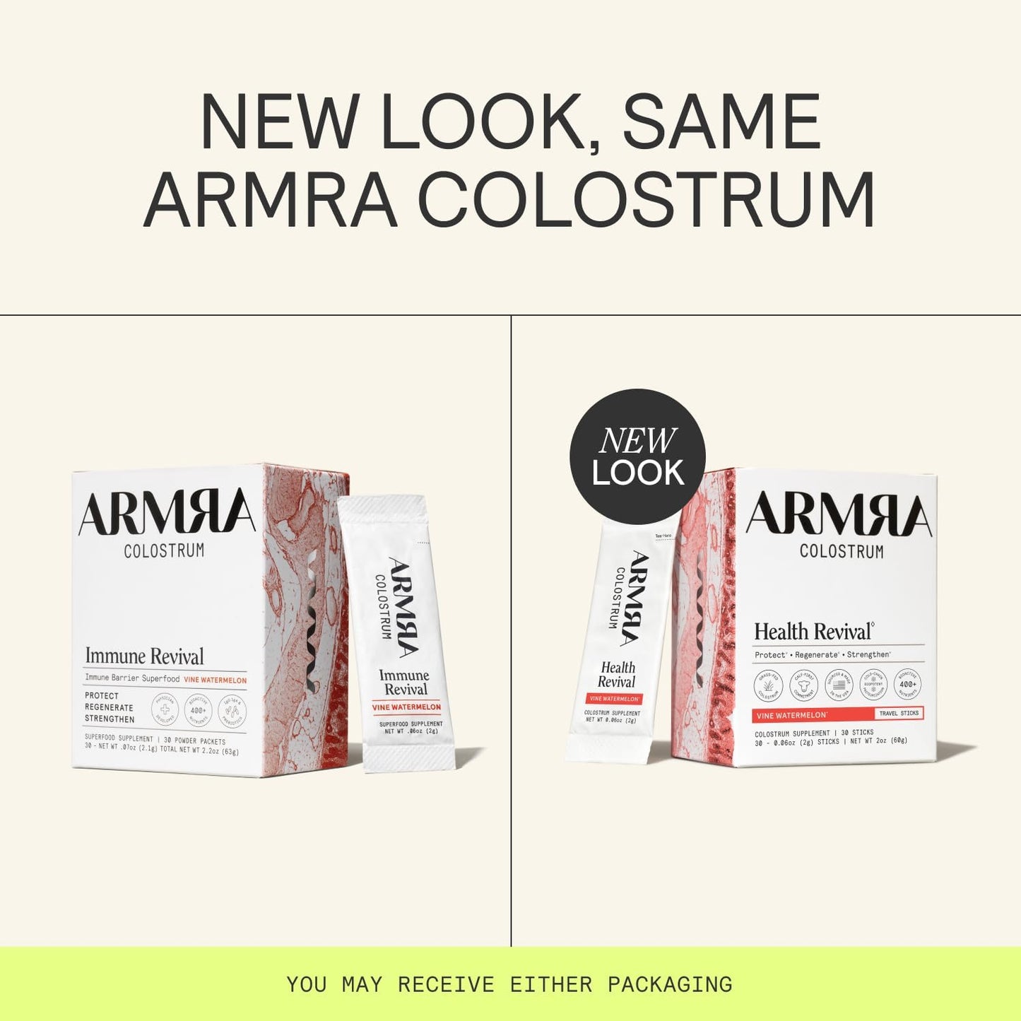 ARMRA Colostrum™ Powder | Vine Watermelon | Gut Health & Bloating | Skin & Hair | Immunity | Keto, Gluten & Fat-Free | 60 Servings