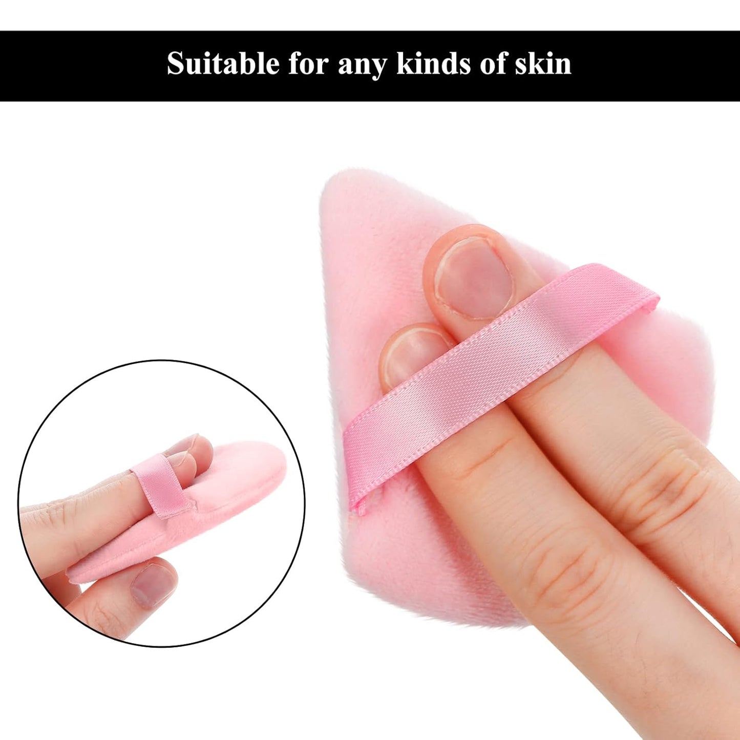 Maitys 12 Pieces Powder Puff Triangle Face Makeup Cosmetic for Loose Powder Soft Body Washable Reusable Foundation Sponge Mineral Wet Dry Makeup Tool for Women(Small,Pink)