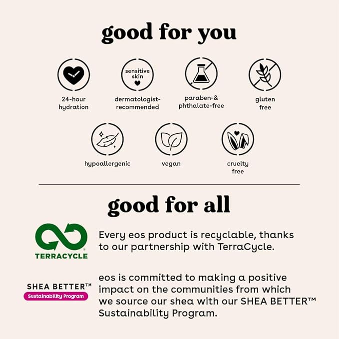 eos Shea Better Body Lotion Set- Jasmine Peach & Pomegranate Raspberry, 16 fl oz, 2-Pack