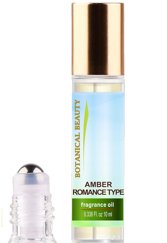 Botanical Beauty AMBER ROMANCE TYPE FRAGRANCE OIL ROLL-ON 0.338 FL OZ (10 ML) Rollerball Perfume, Alcohol-Free, Long Lasting