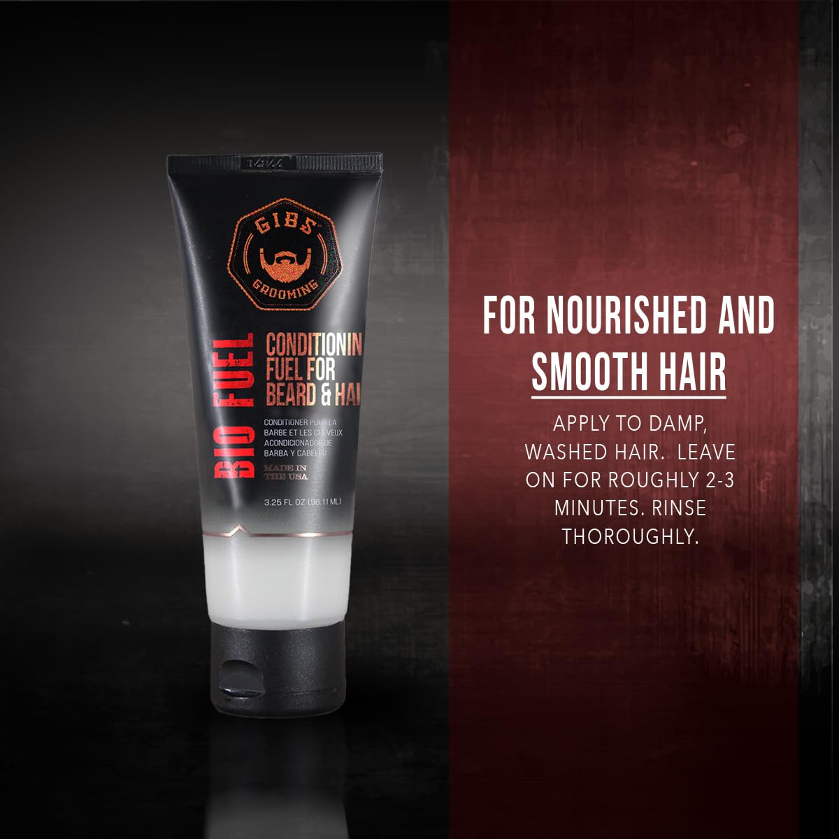 GIBS BioFuel Hair Conditioner For Men - Beard & Hair Conditioner, 3.25 oz