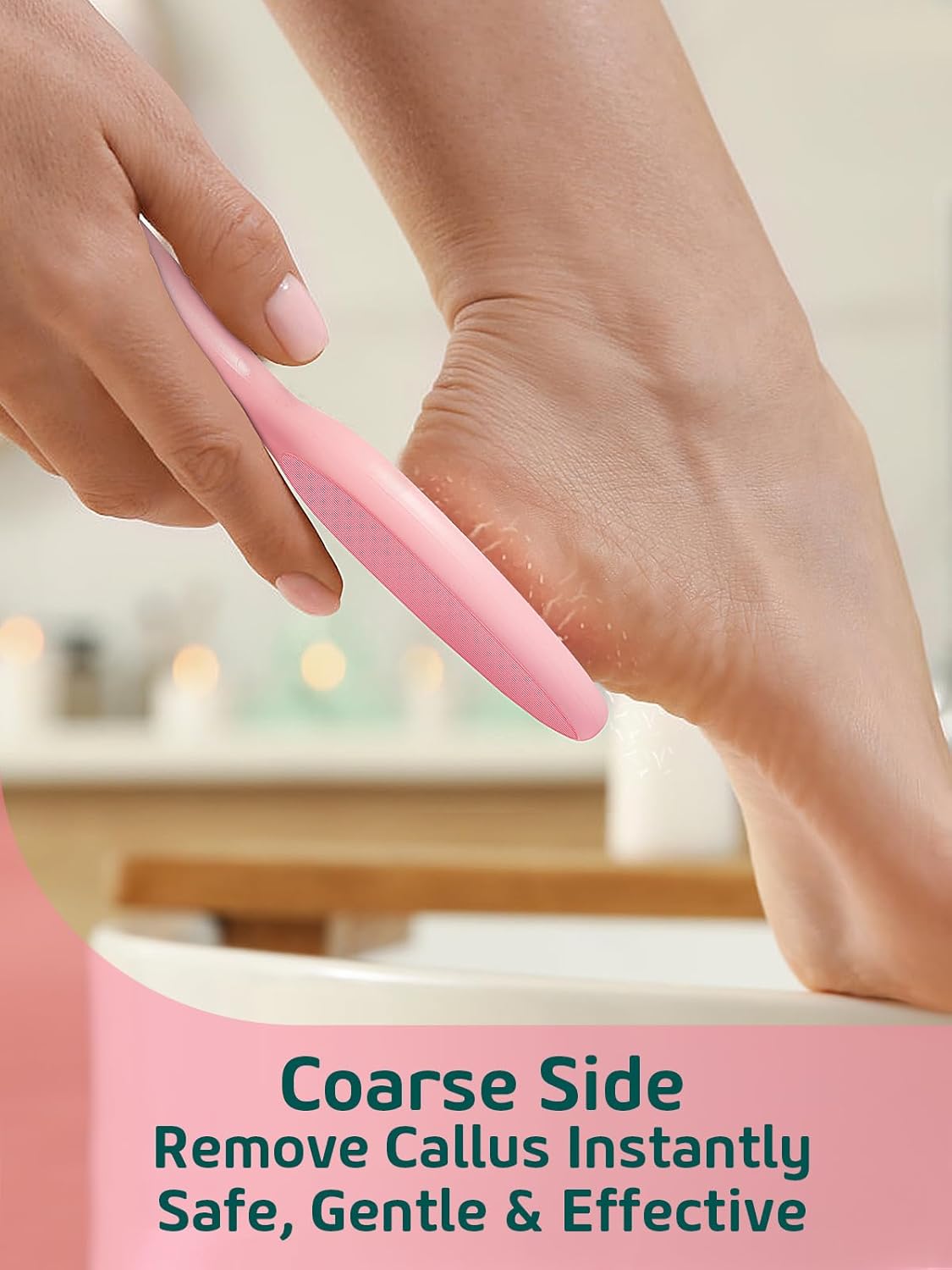 2-Sided Glass Foot File Callus Remover (Pink)