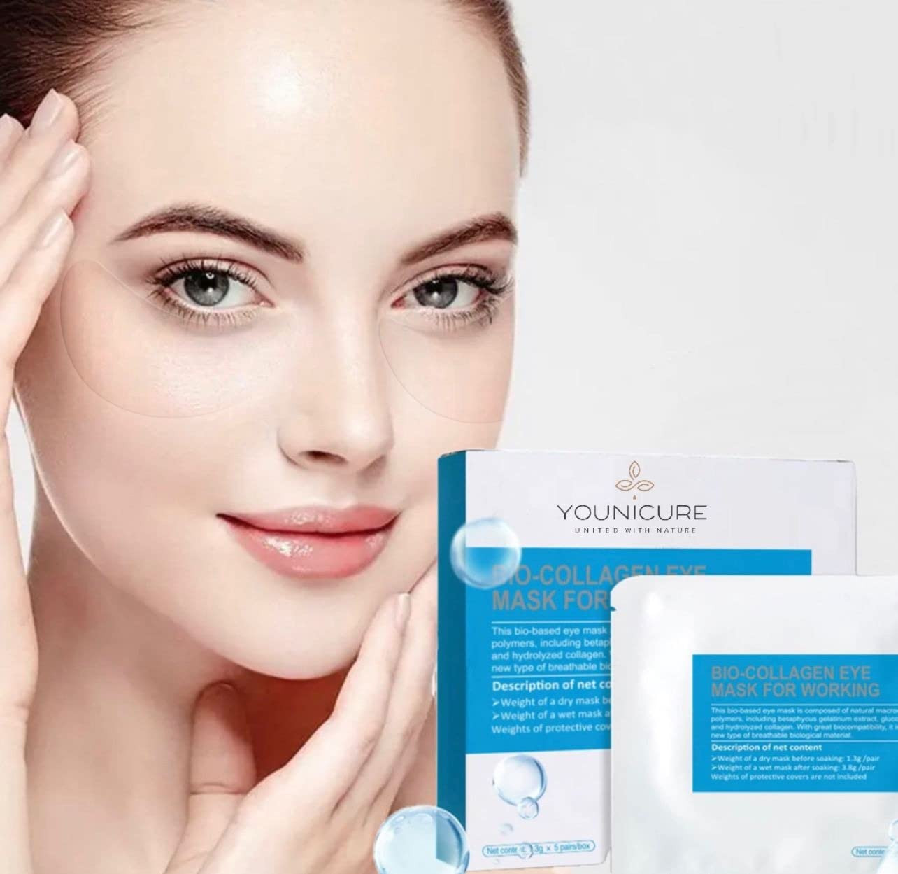 BIO-COLLAGEN EYE MASK, Anti Aging Eye Mask, Targets Wrinkles, Dark Circles, Eye Fatique, 5 Pairs