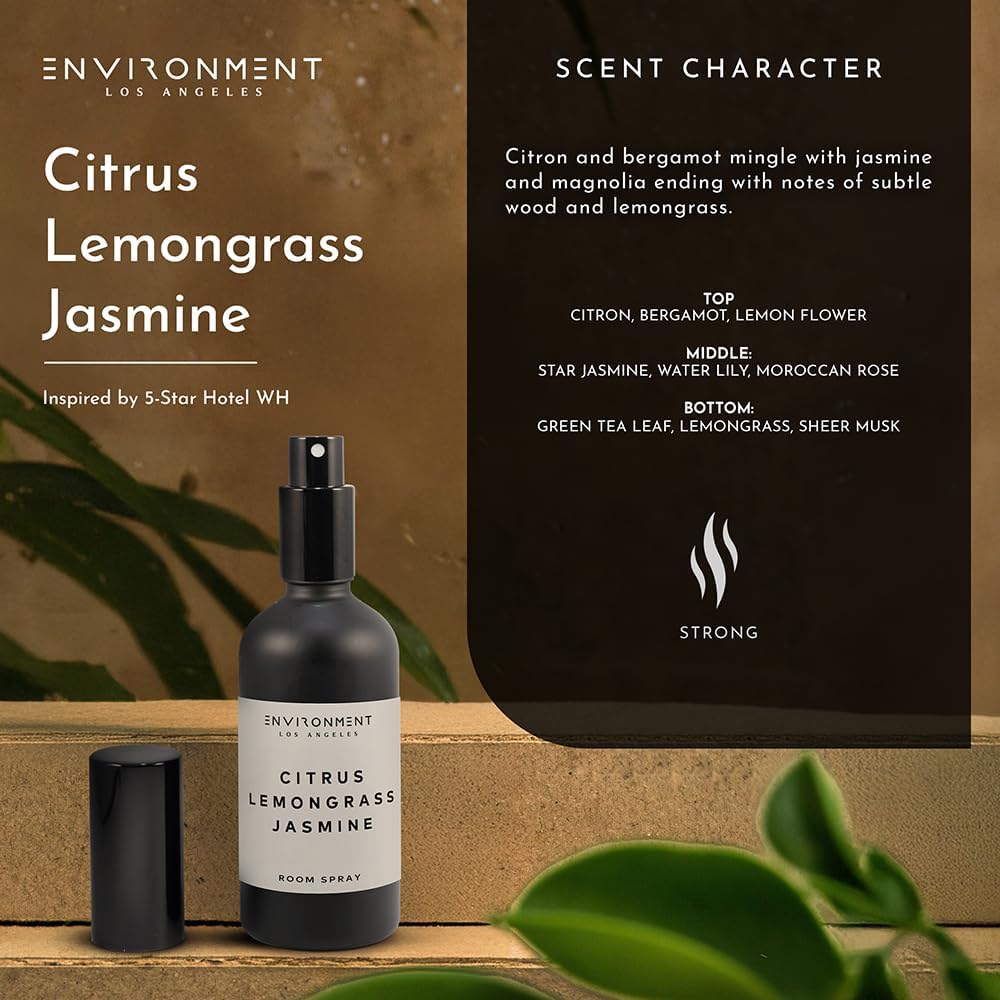 Stone Candles Environment Inspired by 5-Star Hotels WH Room Spray, 100ml Air Freshener (Citrus | Lemongrass | Jasmine) Home Fragrance Accessories, Room Perfume, Room Deodorizer, Vegan & Cruelty-Free
