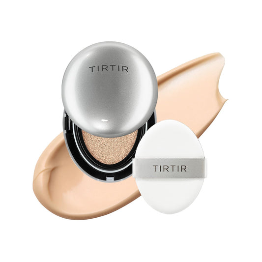 [*Mini Size*] TIRTIR Aura Glow Silver Cushion | Korean Cushion Foundation, (#21N Ivory, 0.15 Fl Oz)
