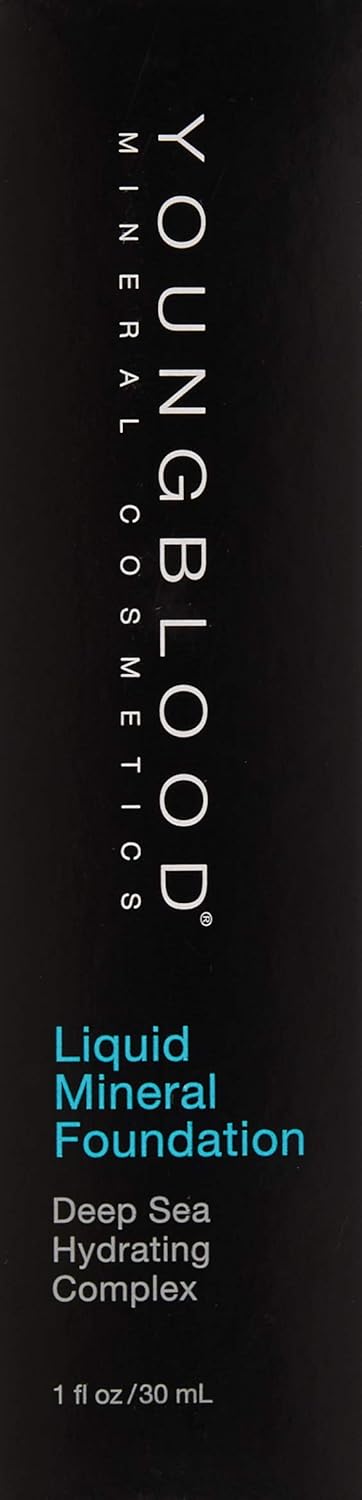 Youngblood Clean Luxury Cosmetics Liquid Mineral Foundation, Tahitian Sun | Dewy Mineral Lightweight Full Coverage Makeup for Dry Skin Poreless Flawless Tinted Glow | Vegan, Cruelty Free, Gluten-Free