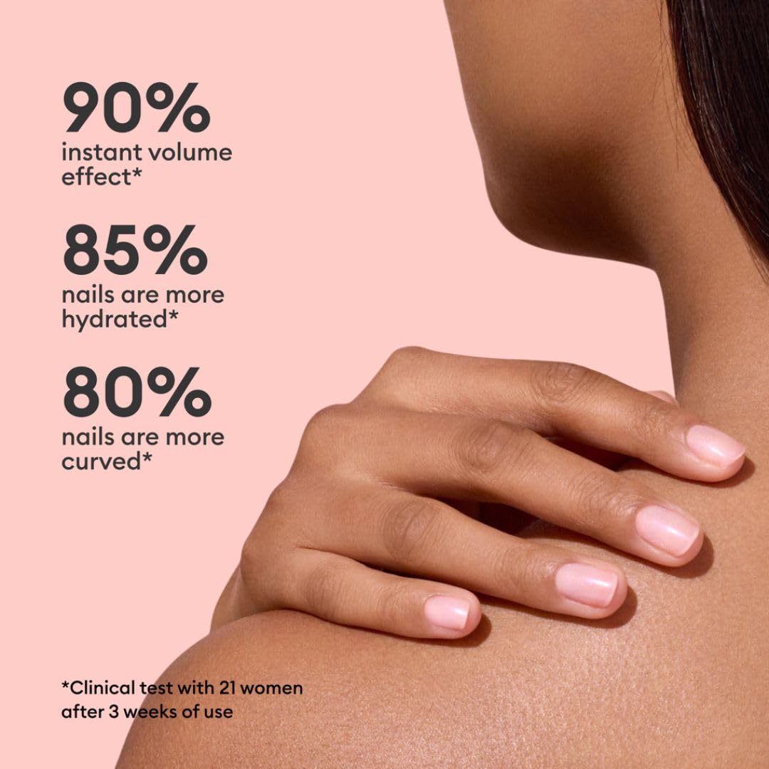 Manucurist Active Plump Nail Polish & Care - Collagen & Peach Extract - No Lamp - Nail Hydrator with Ultra-Glossy Baby Rose Shimmer for Instant Plumping Effect - Nail Volumizer - Vegan & Plant-Based